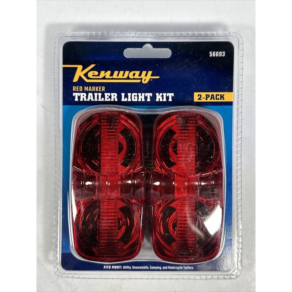 Kenway Red LED Clearance Marker Lamps 56693 Trailer Light Kit 2 Pack